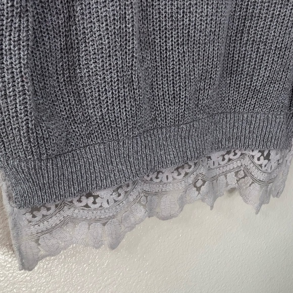 Pins And Needles Grey Sweater With Lace Detail - Picture 2 of 4